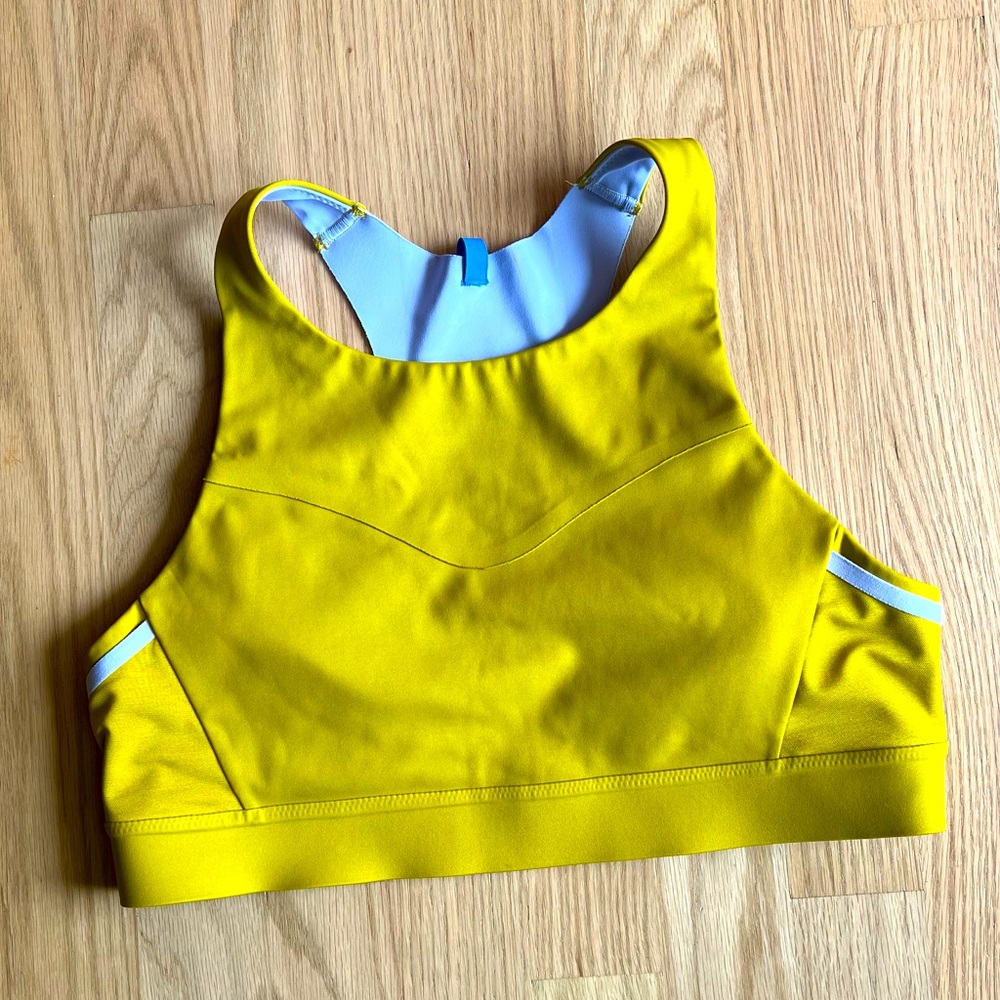 Brooks mustard 3 pocket sports bra